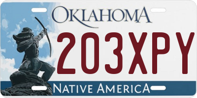 OK license plate 203XPY