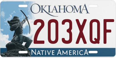 OK license plate 203XQF
