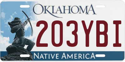 OK license plate 203YBI