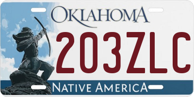 OK license plate 203ZLC