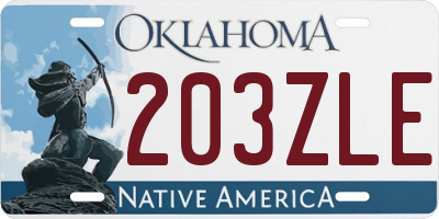 OK license plate 203ZLE
