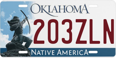 OK license plate 203ZLN