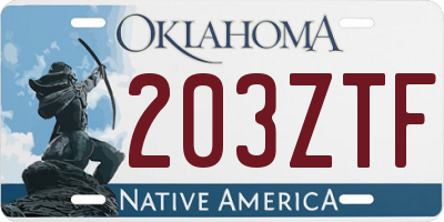 OK license plate 203ZTF