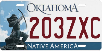 OK license plate 203ZXC