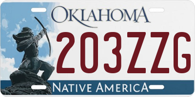 OK license plate 203ZZG