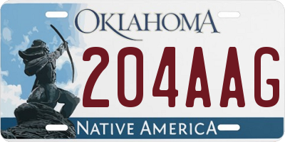 OK license plate 204AAG