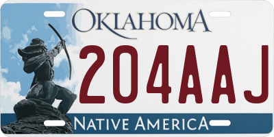 OK license plate 204AAJ