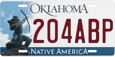 OK license plate 204ABP
