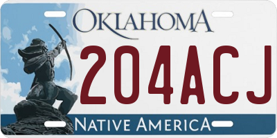 OK license plate 204ACJ