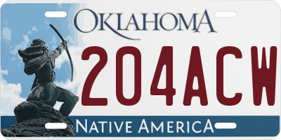 OK license plate 204ACW