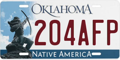 OK license plate 204AFP