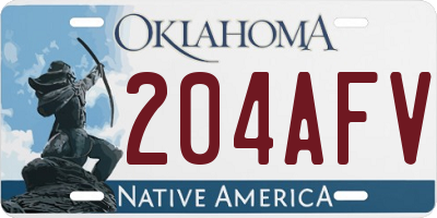 OK license plate 204AFV
