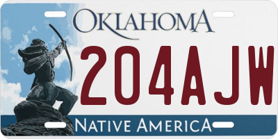 OK license plate 204AJW