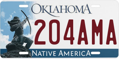 OK license plate 204AMA