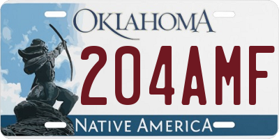OK license plate 204AMF
