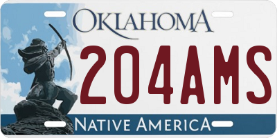 OK license plate 204AMS