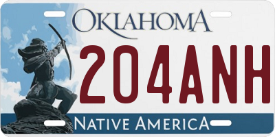OK license plate 204ANH