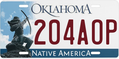 OK license plate 204AOP
