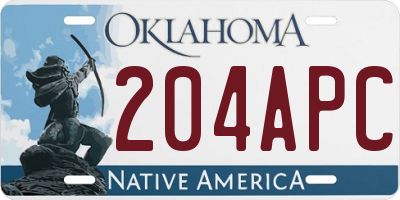 OK license plate 204APC