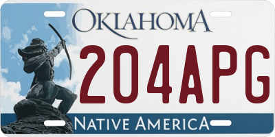 OK license plate 204APG