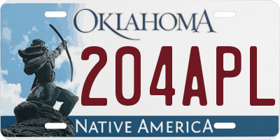 OK license plate 204APL