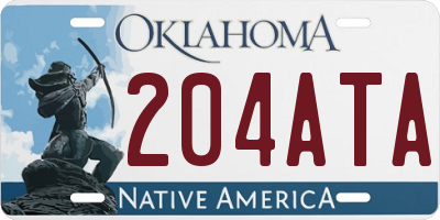 OK license plate 204ATA