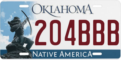 OK license plate 204BBB