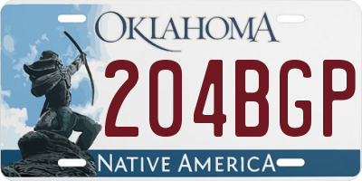 OK license plate 204BGP