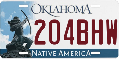 OK license plate 204BHW