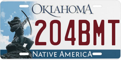 OK license plate 204BMT