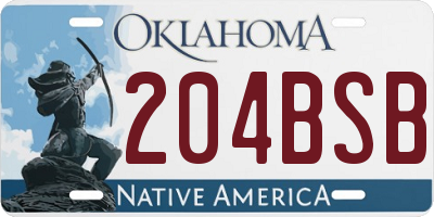 OK license plate 204BSB