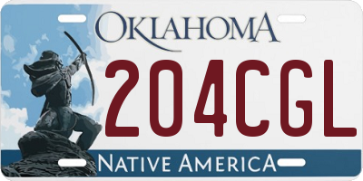 OK license plate 204CGL