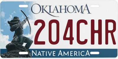 OK license plate 204CHR