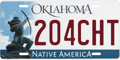 OK license plate 204CHT