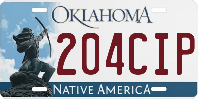 OK license plate 204CIP