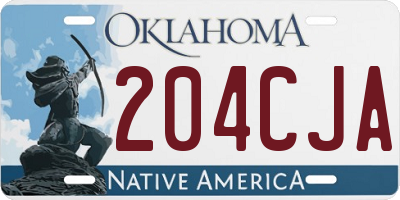 OK license plate 204CJA