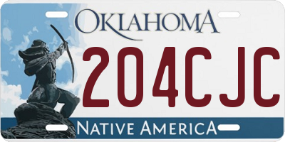 OK license plate 204CJC