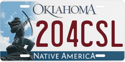 OK license plate 204CSL