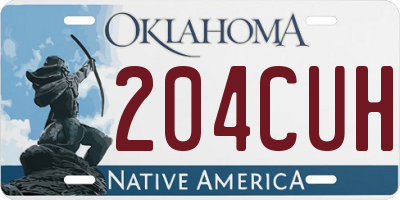 OK license plate 204CUH