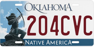OK license plate 204CVC