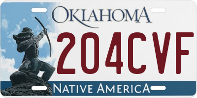 OK license plate 204CVF