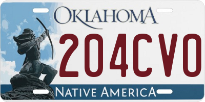 OK license plate 204CVO