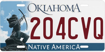 OK license plate 204CVQ