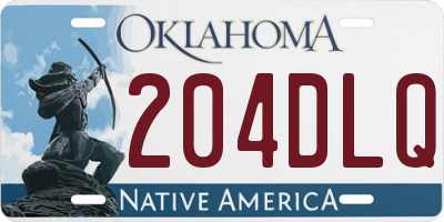 OK license plate 204DLQ