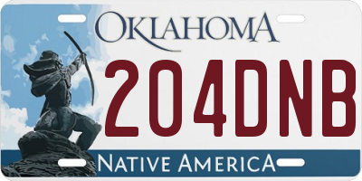OK license plate 204DNB