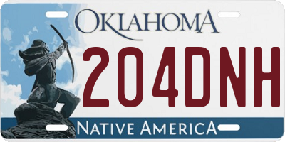 OK license plate 204DNH