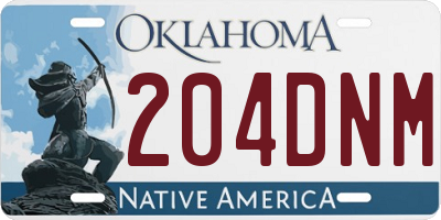 OK license plate 204DNM