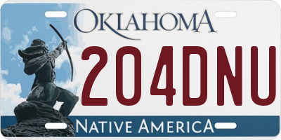 OK license plate 204DNU