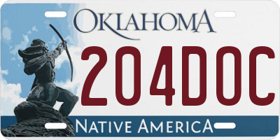 OK license plate 204DOC