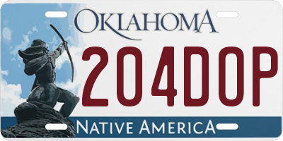 OK license plate 204DOP